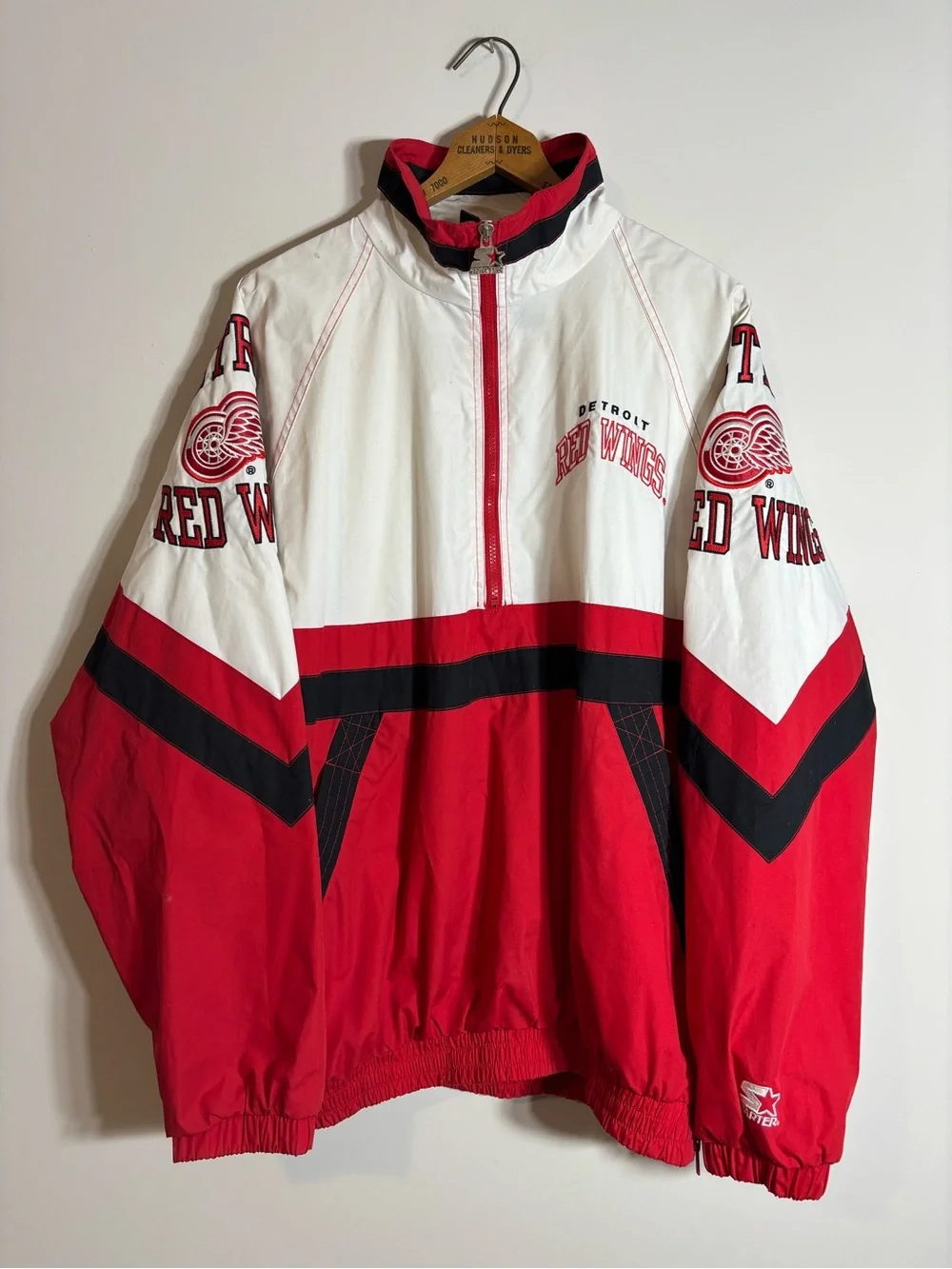 Vintage Starter Detroit Red Wings Windbreaker Jacket XL NHL